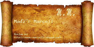 Maár Marcell névjegykártya